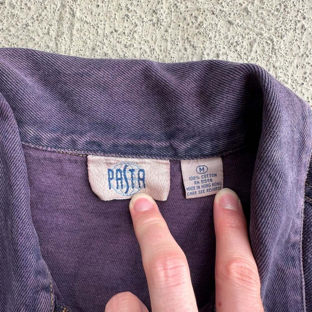Vintage Pasta Purple Denim Button-Up Jacket